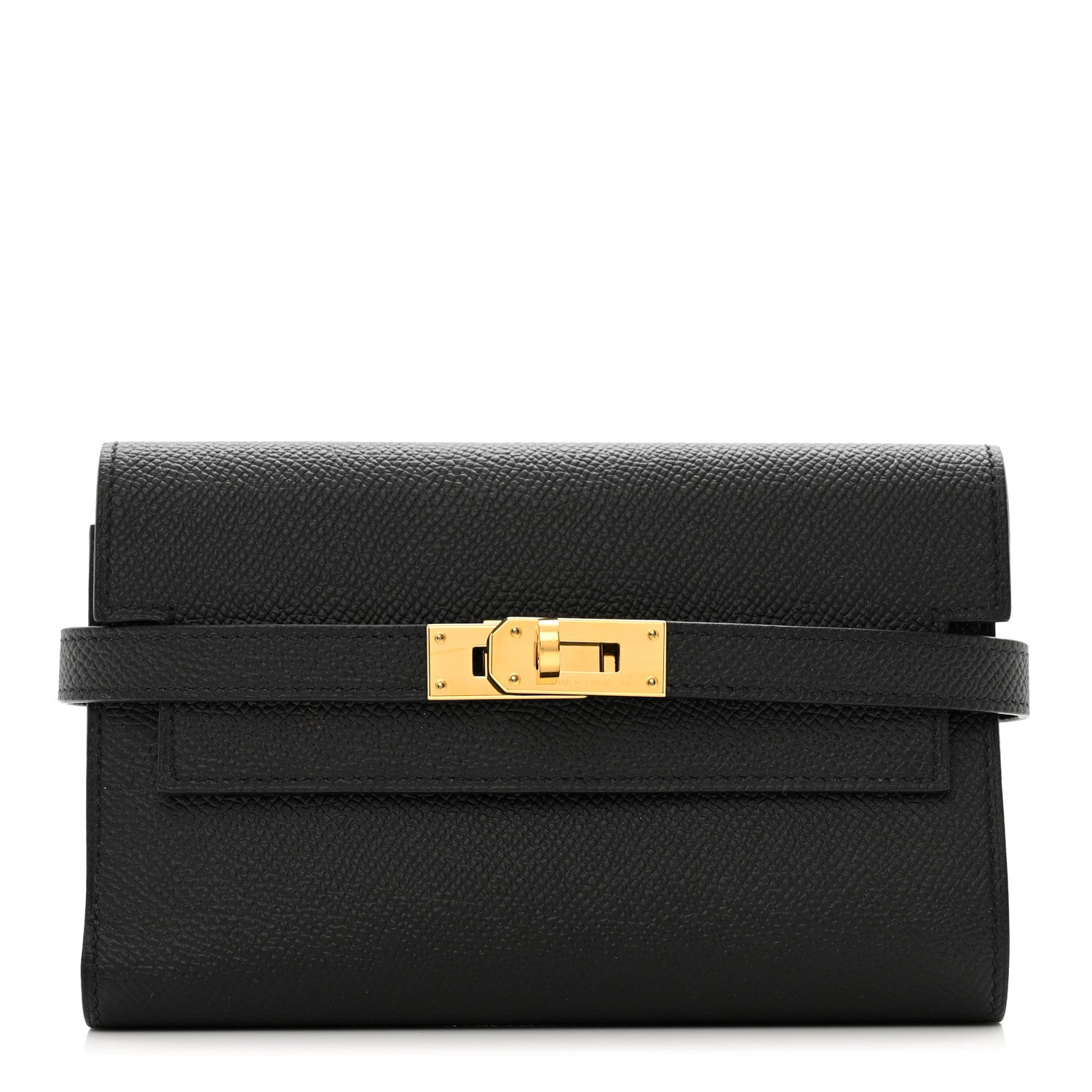 Hermes Epsom Medium Kelly Wallet Black 1 of 7