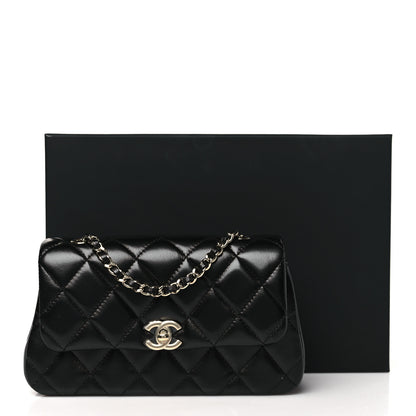 Chanel Lambskin Quilted Rectangular Clutch With Chain Black 11 of 11