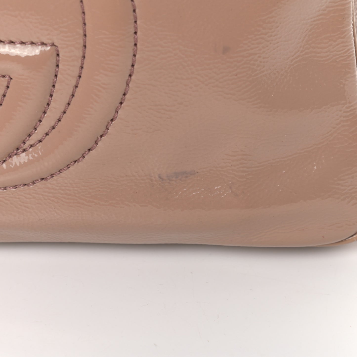 Soft Patent Small Soho Bowler Dark Cipria