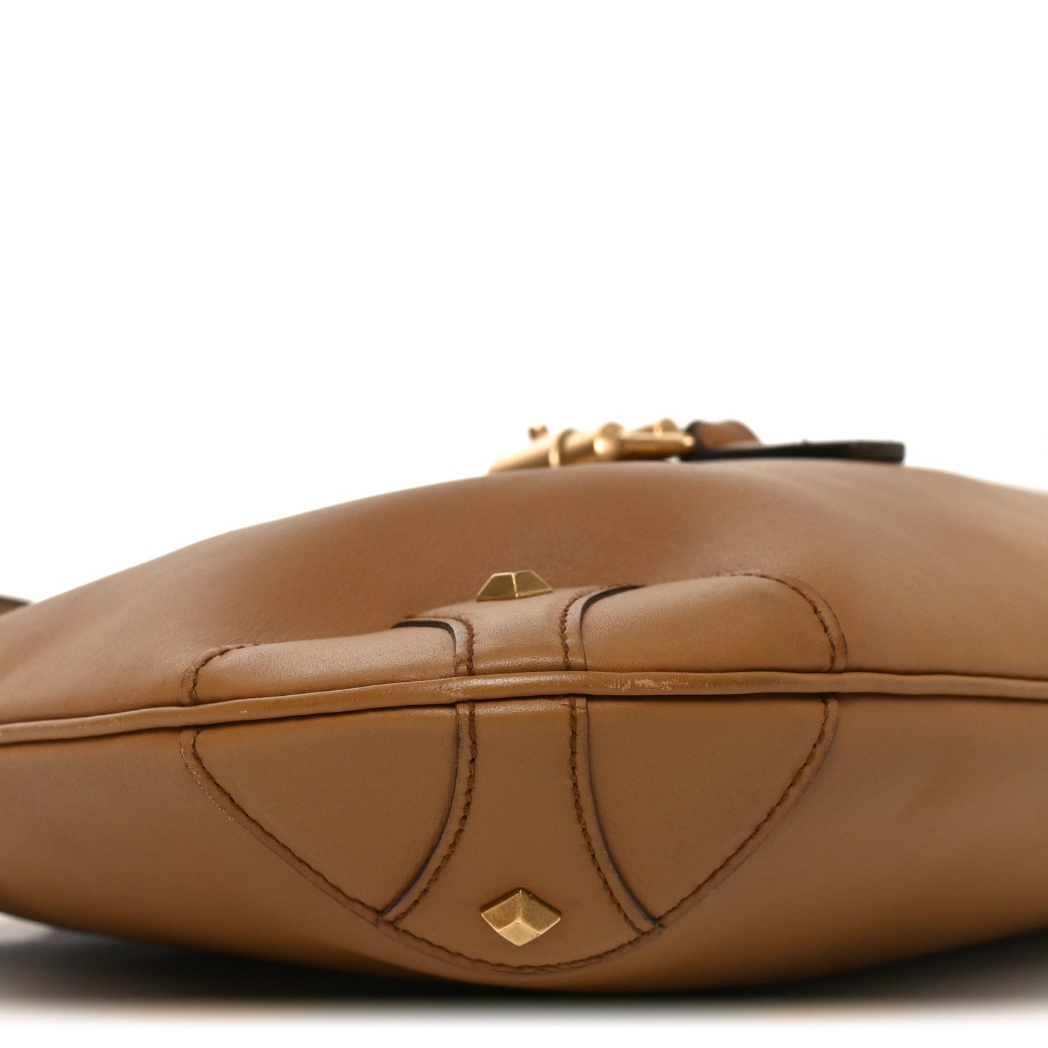 Gucci Calfskin Piston Lock Jackie O Hobo Tan 9 of 10