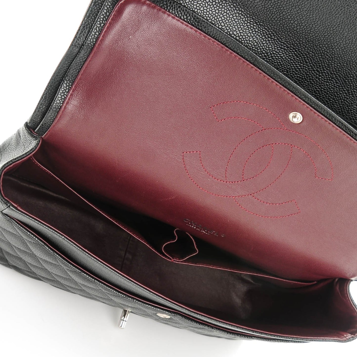 Caviar Quilted Maxi Double Flap Black