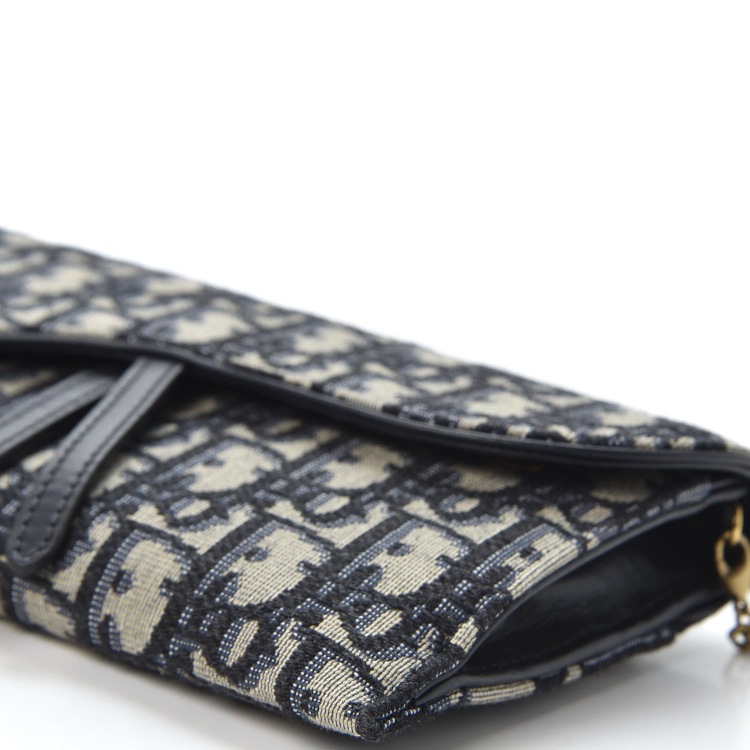 Christian Dior Oblique Saddle Chain Long Wallet Blue 6 of 11