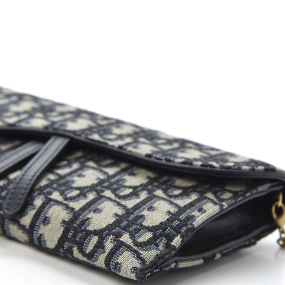 Christian Dior Oblique Saddle Chain Long Wallet Blue 6 of 11