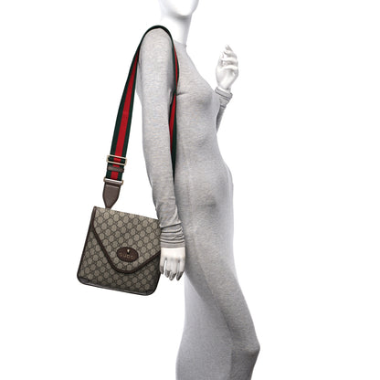 Gucci GG Supreme Monogram Web Medium Neo Vintage Flap Messenger Bag Beige New Acero 2 of 10
