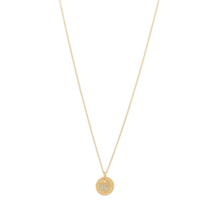 David Yurman 18K Yellow Gold Diamond Initial K Charm Pendant Necklace 1 of 6
