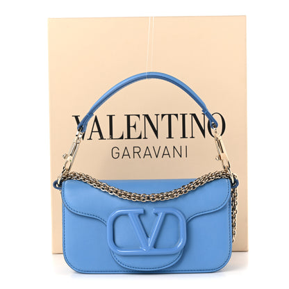 Valentino Garavani Calfskin Enamel Vlogo Small Loco Shoulder Bag Denim 11 of 11