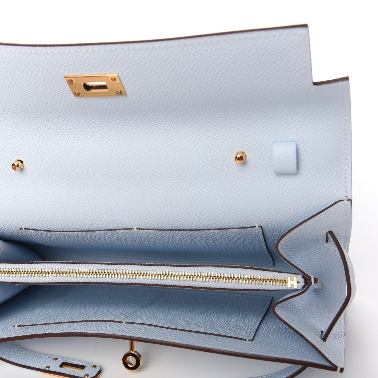 Hermes Epsom Kelly Wallet To Go Bleu Brume 5 of 10