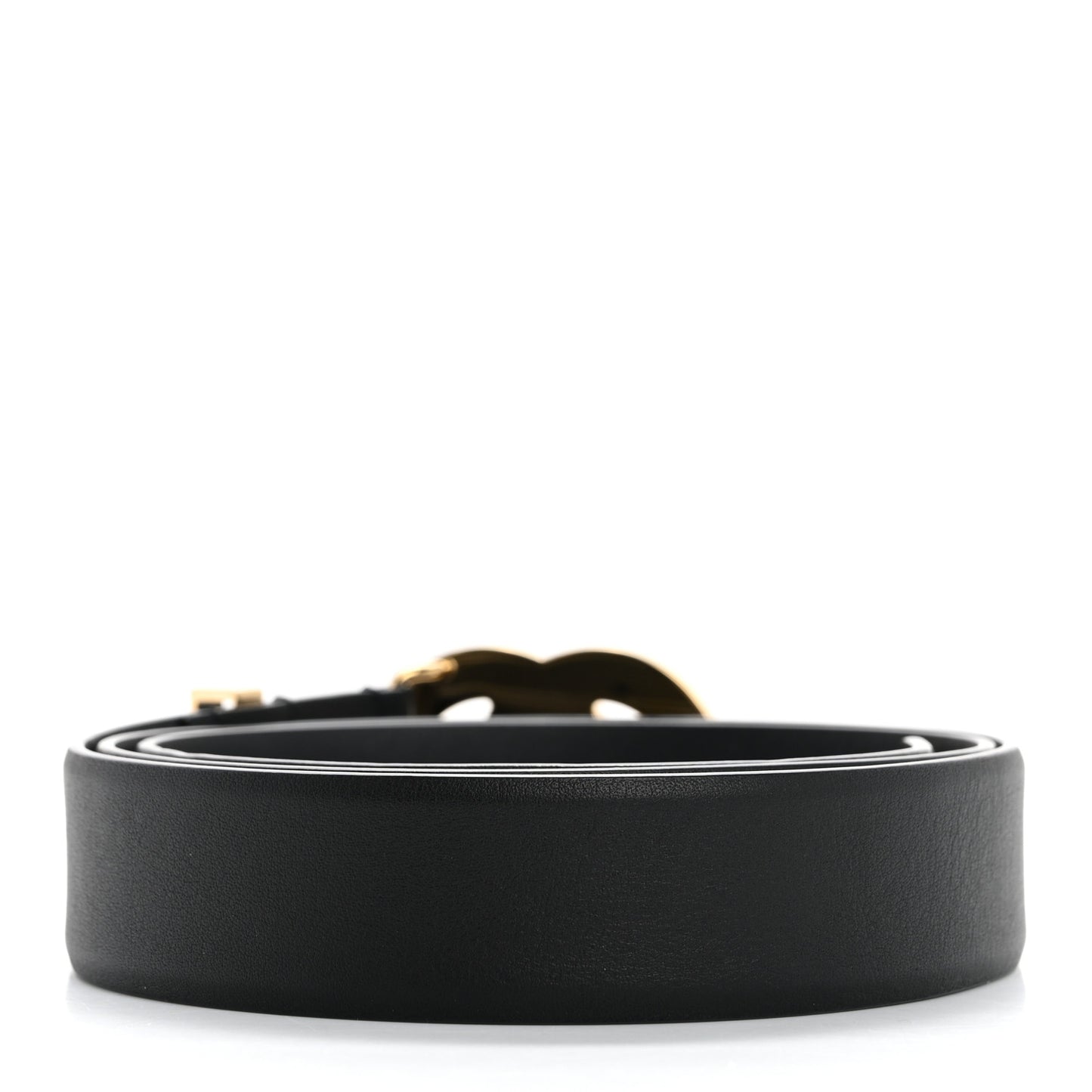 Calfskin Metal Enamel CC Belt 90 36 Black