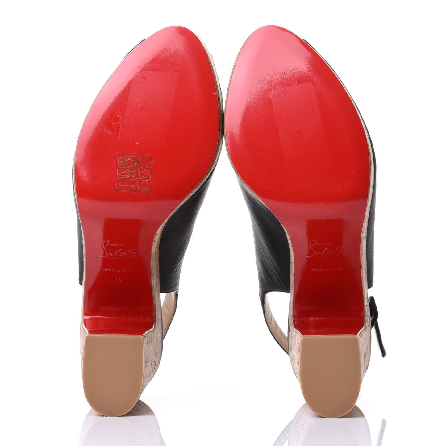 Calfskin Cork Dona Anna 120 Wedges 40 Black Natural