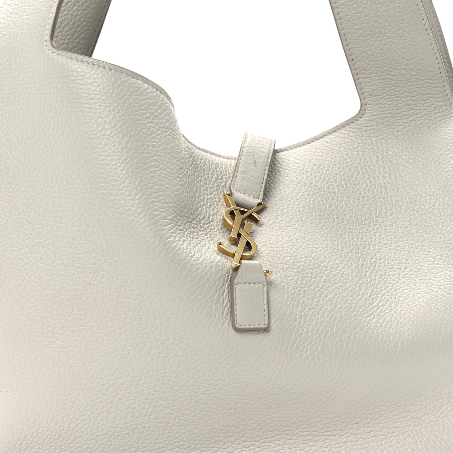 Grained Deerskin Bea Tote Blanc Vintage