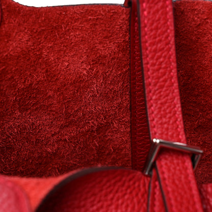 Hermes Taurillon Clemence Picotin Lock 18 PM Rouge Casaque 10 of 10