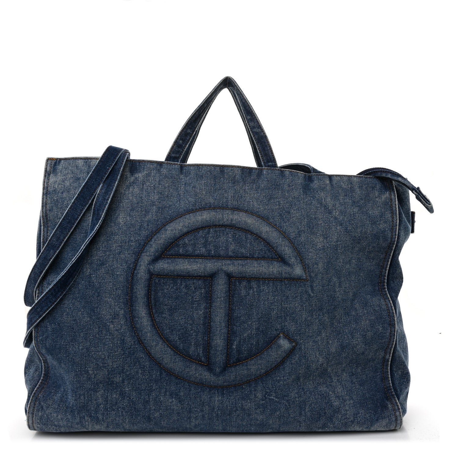 Telfar Denim Large Shopping Bag Blue 1 of 7
