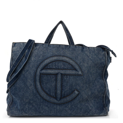 Telfar Denim Large Shopping Bag Blue 1 of 7