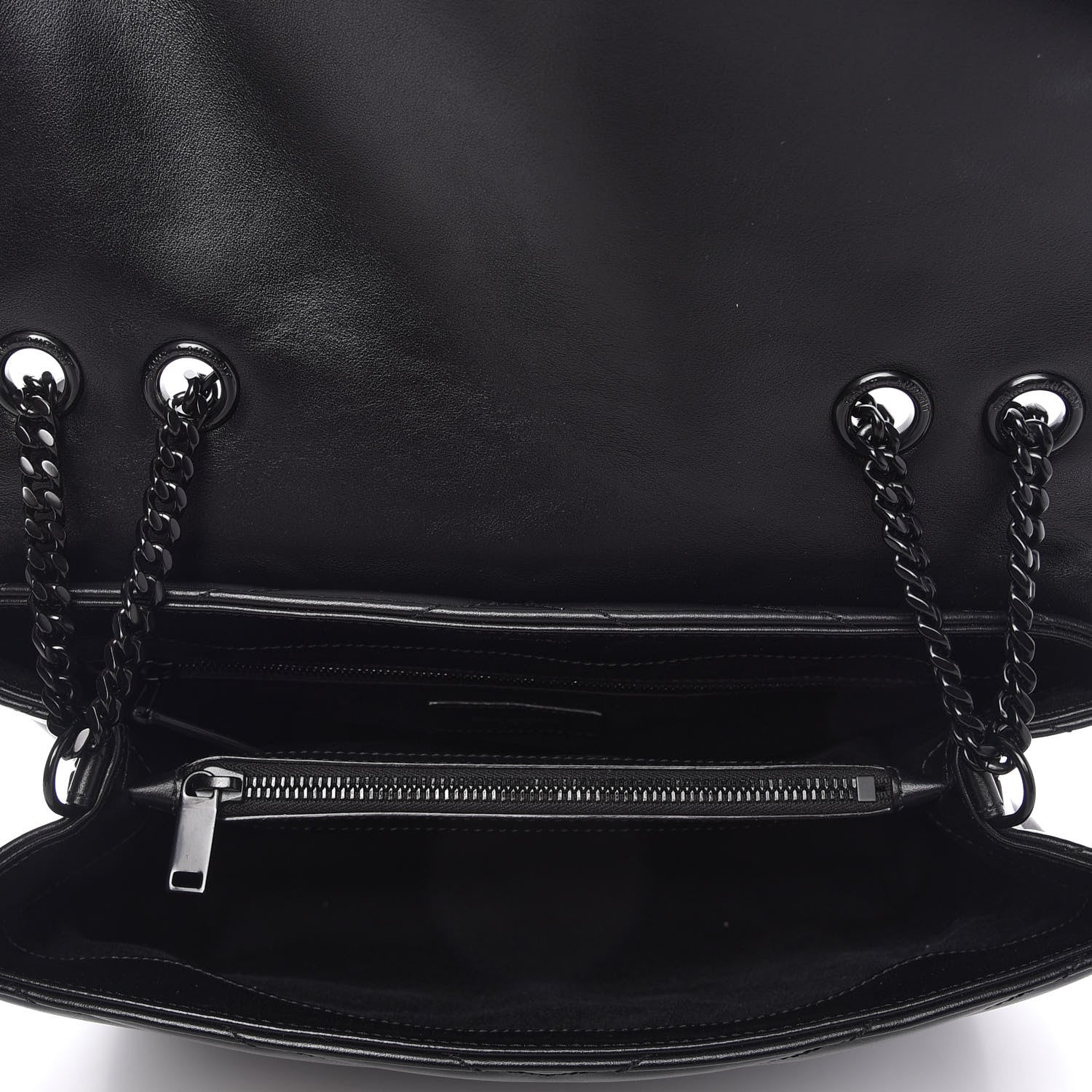 Saint Laurent Calfskin Y Quilted Monogram Medium Loulou Chain Satchel Black 5 of 10