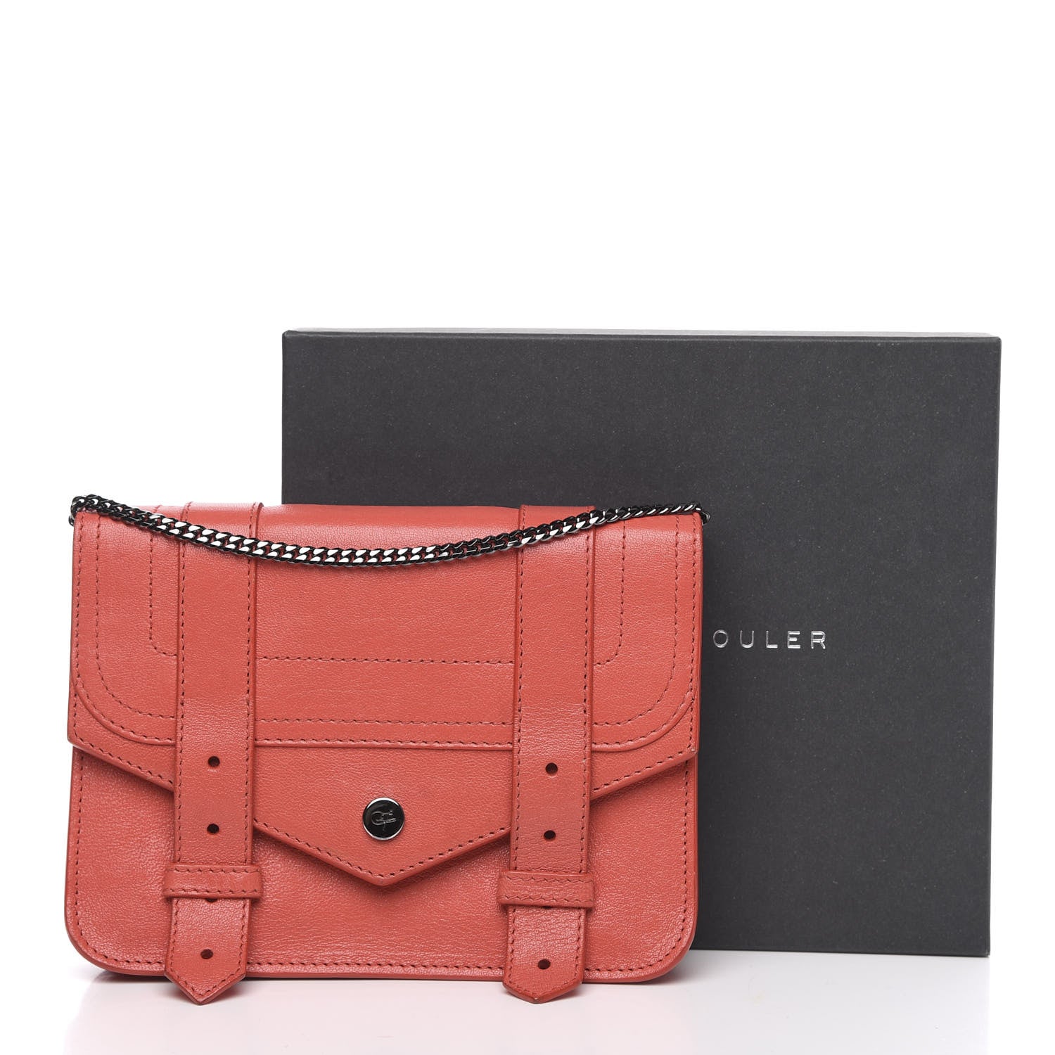 Proenza Schouler Lambskin PS1 Large Chain Wallet Deep Coral 12 of 12