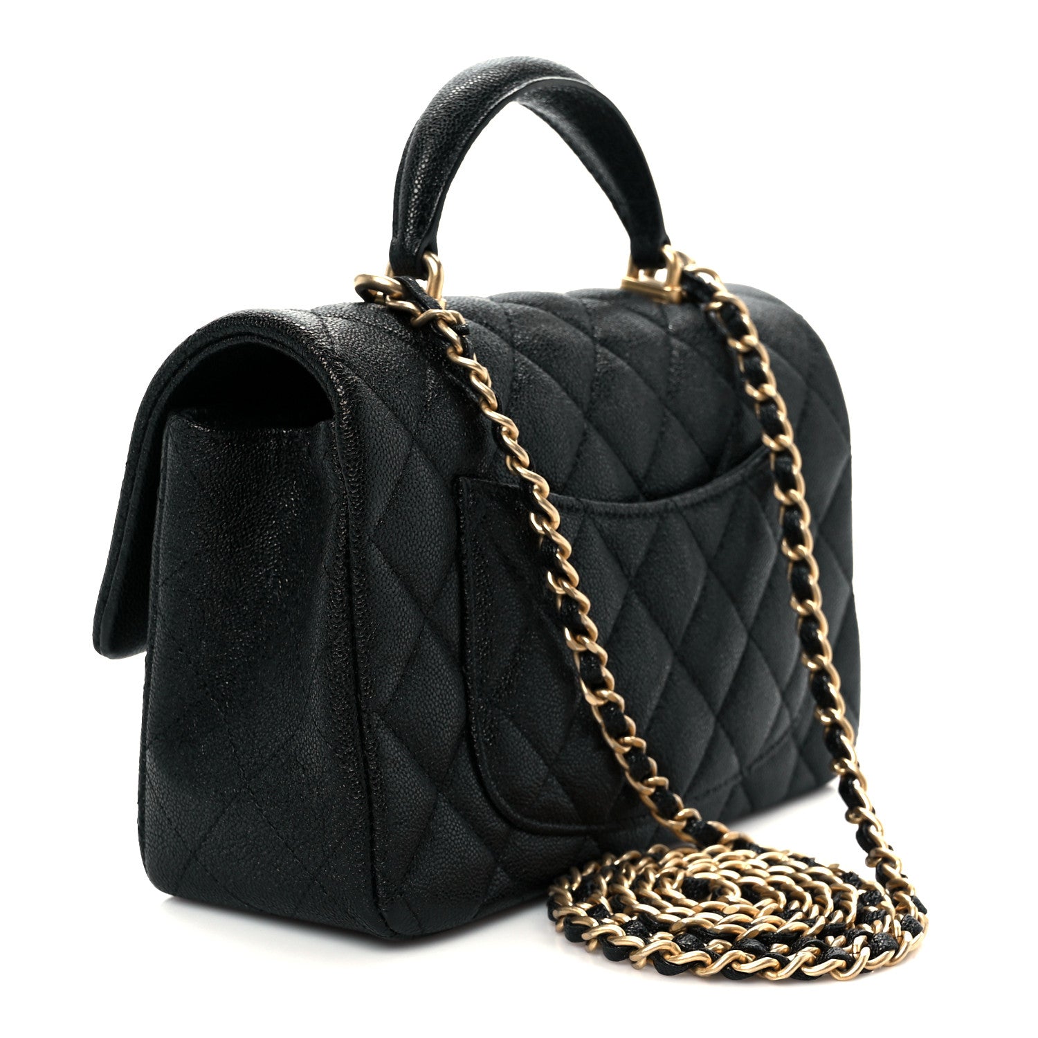 Chanel Caviar Quilted Mini Top Handle Rectangular Flap Black 3 of 12