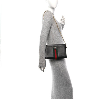 Gucci Calfskin GG Web Small Ophidia Chain Shoulder Bag Black 2 of 10