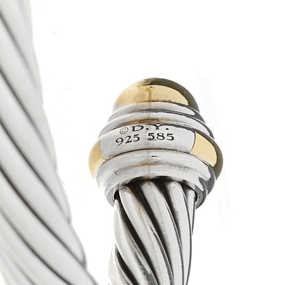 David Yurman Sterling Silver 14K Yellow Gold 7mm Cable Classics Dome Bracelet 3 of 3