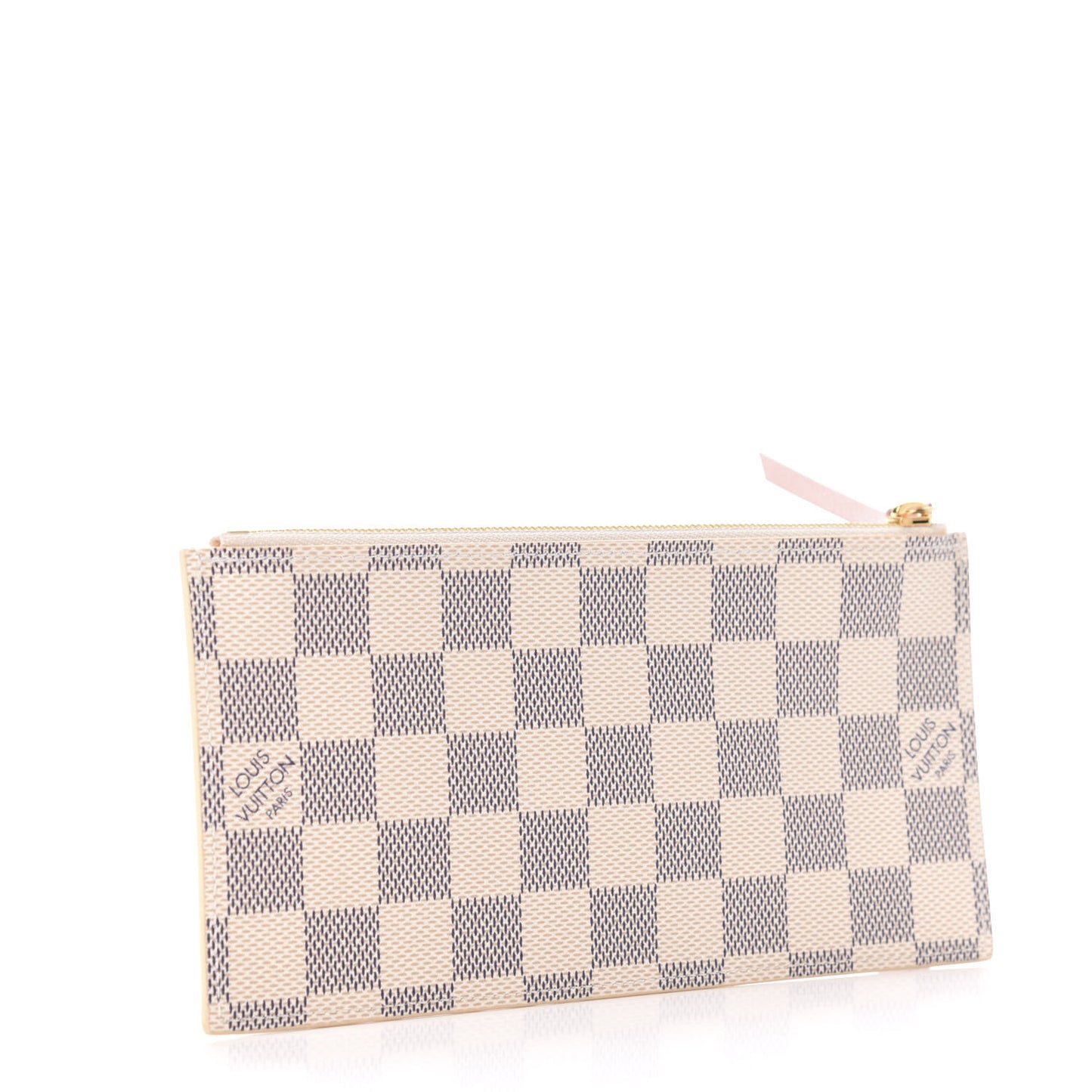 Damier Azur Felicie Chain Wallet Zippered Insert Rose Ballerine