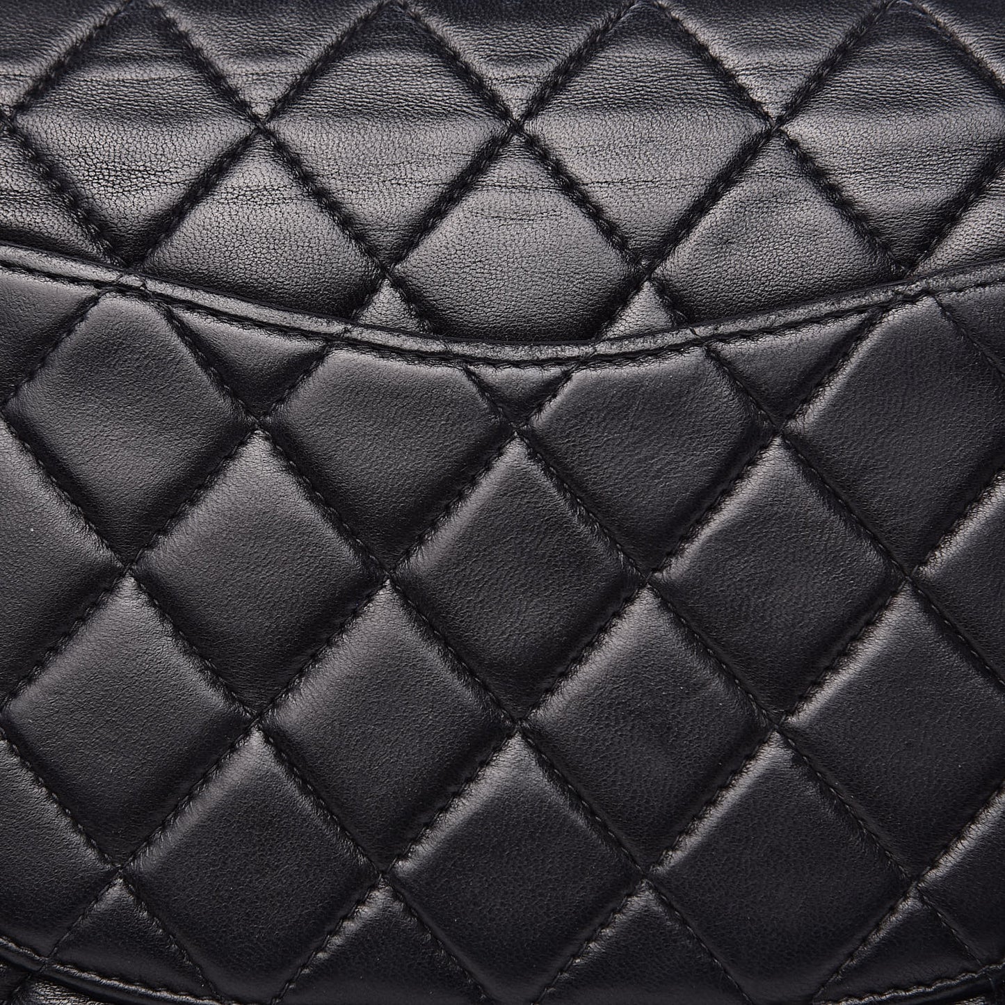 Lambskin Quilted Medium Double Flap Black