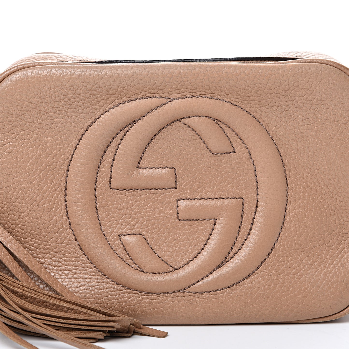 Pebbled Calfskin Small Soho Disco Bag Rose Beige
