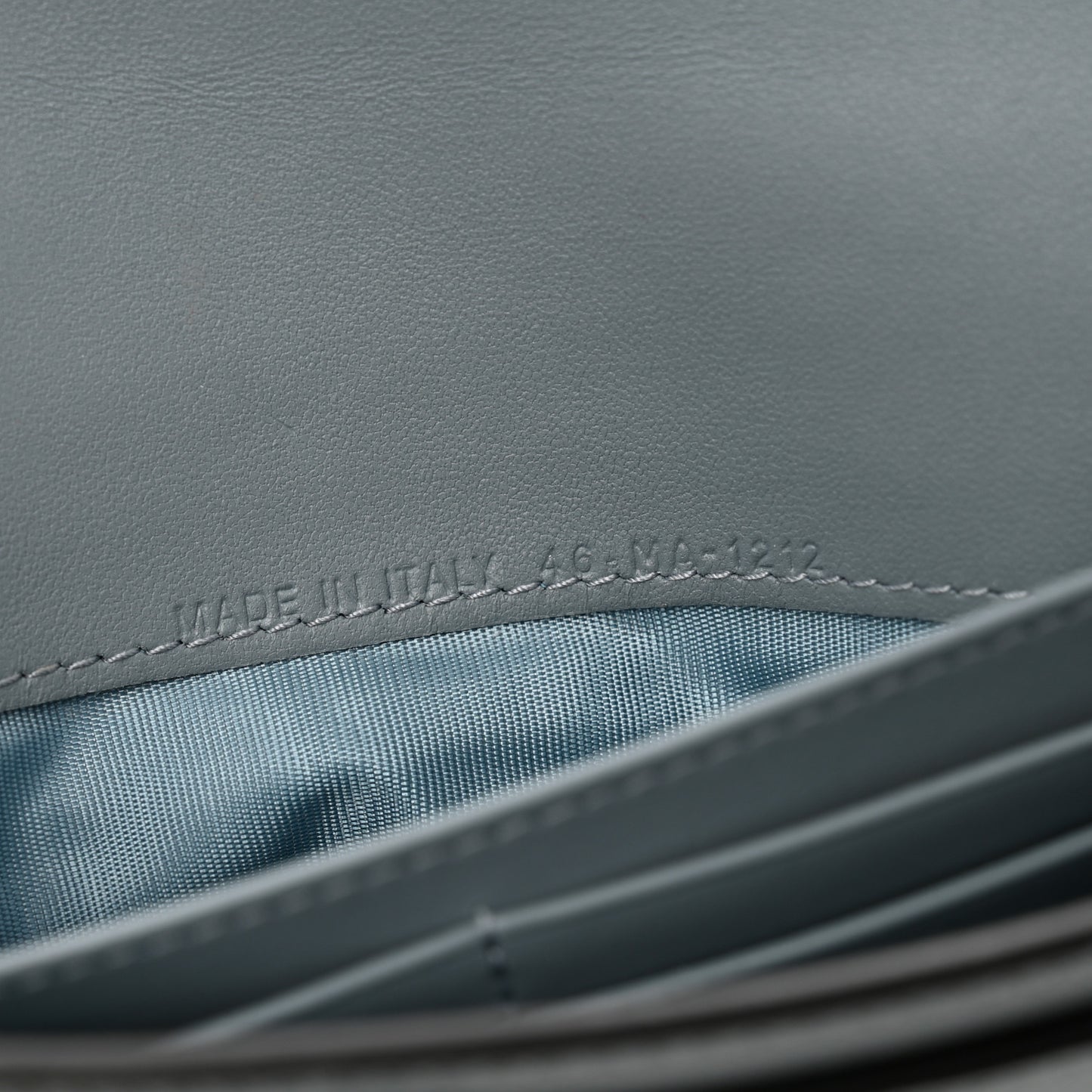 Goatskin Saddle Chain Wallet Pouch Cloud Blue