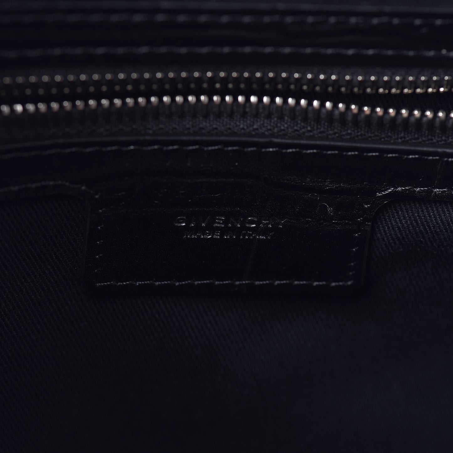 Calfskin Crocodile Embossed Document Holder Black White