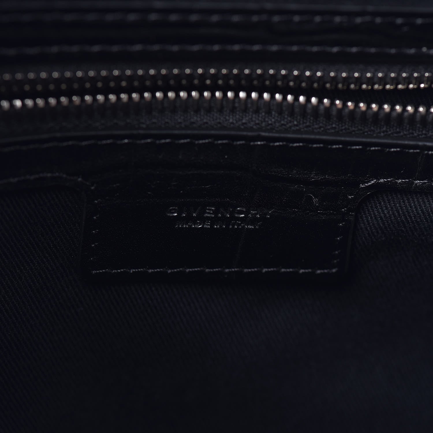 Givenchy Calfskin Crocodile Embossed Document Holder Black White 6 of 7