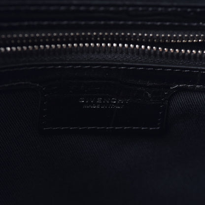 Givenchy Calfskin Crocodile Embossed Document Holder Black White 6 of 7