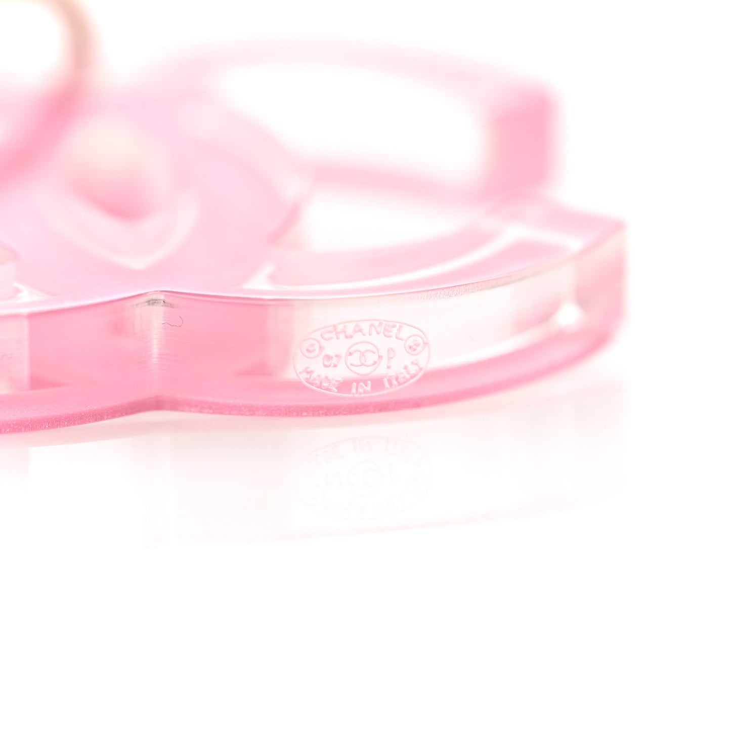 Lucite CC Drop Earrings Pink