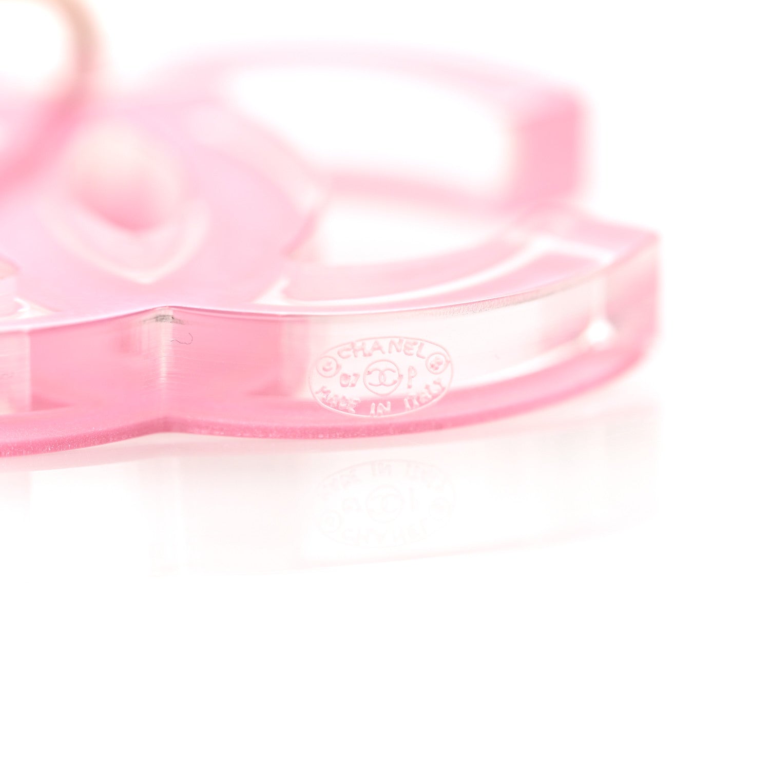 Chanel Lucite CC Drop Earrings Pink 5 of 5