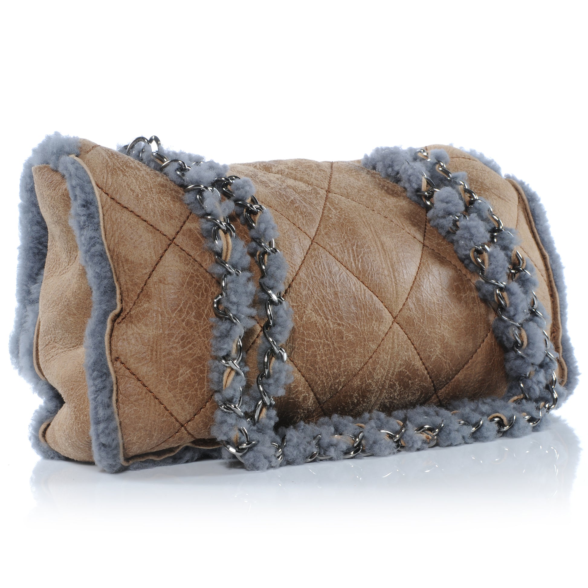 Chanel Shearling Sheepskin Quilted Medium Flap 3 of 9