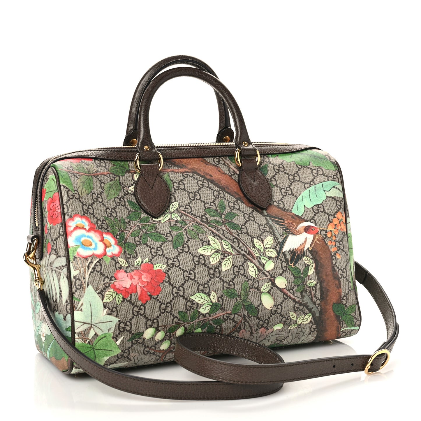 GG Supreme Monogram Tian Medium Boston Beige Multicolor New Acero