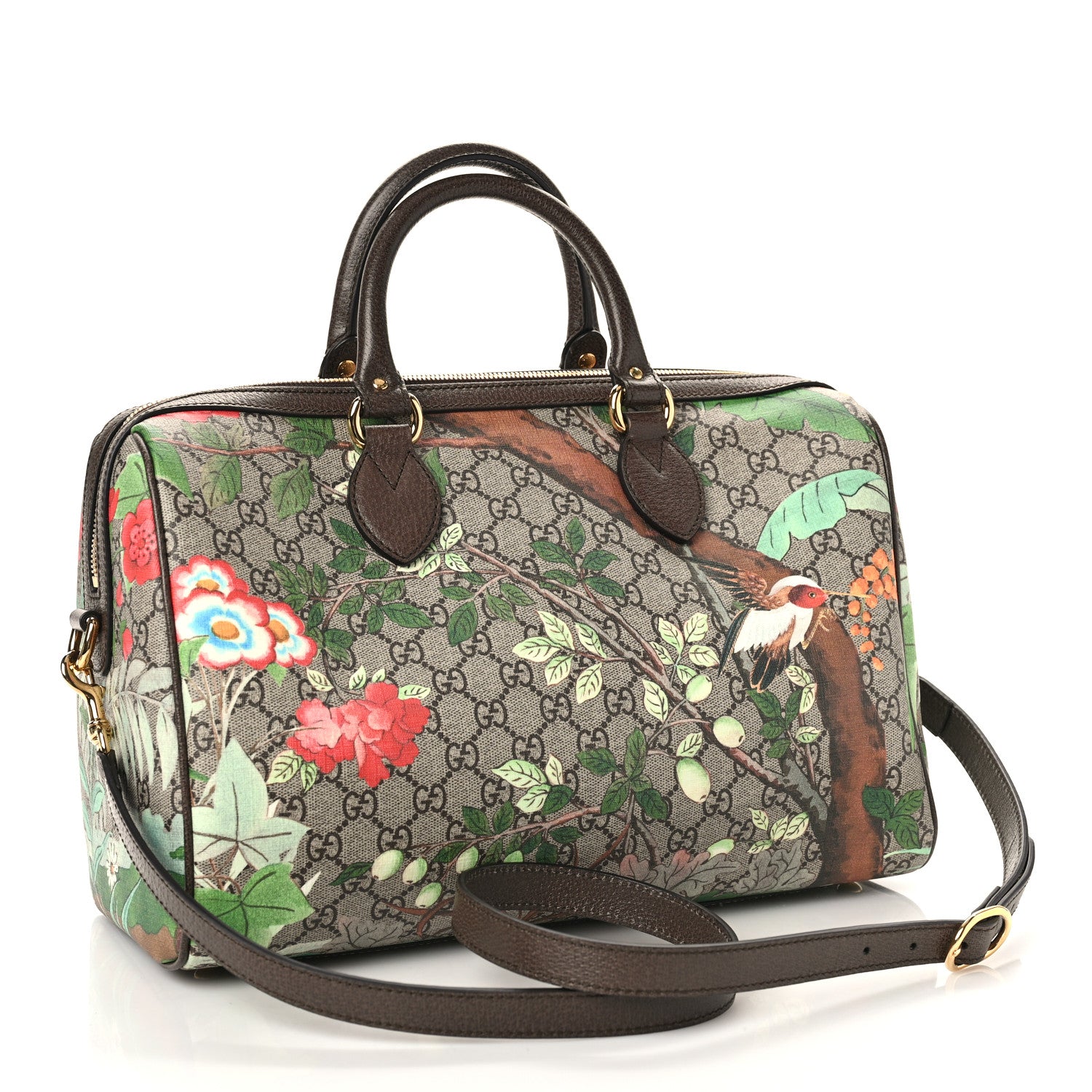Gucci GG Supreme Monogram Tian Medium Boston Beige Multicolor New Acero 2 of 8