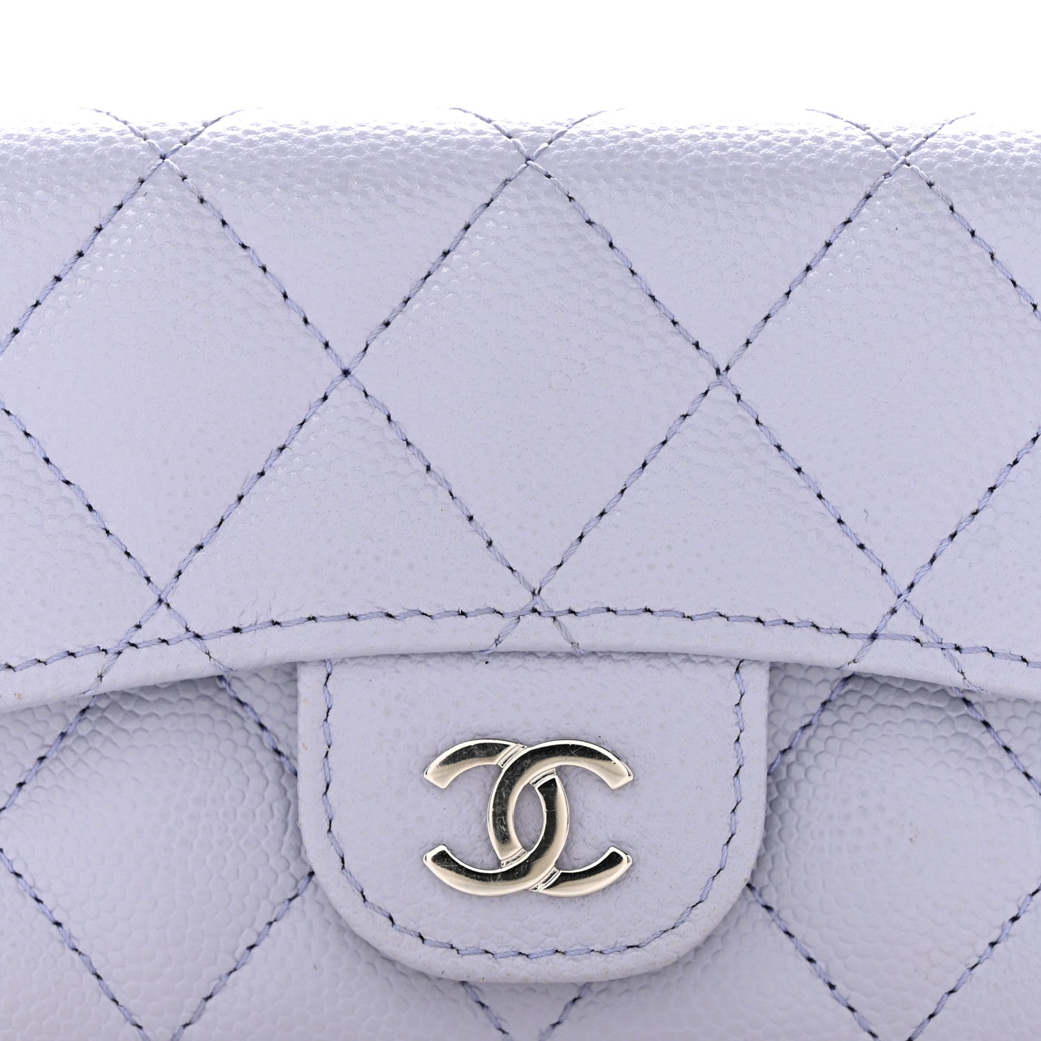 Chanel Caviar Quilted Flap Card Holder Wallet Light Purple 9 of 10
