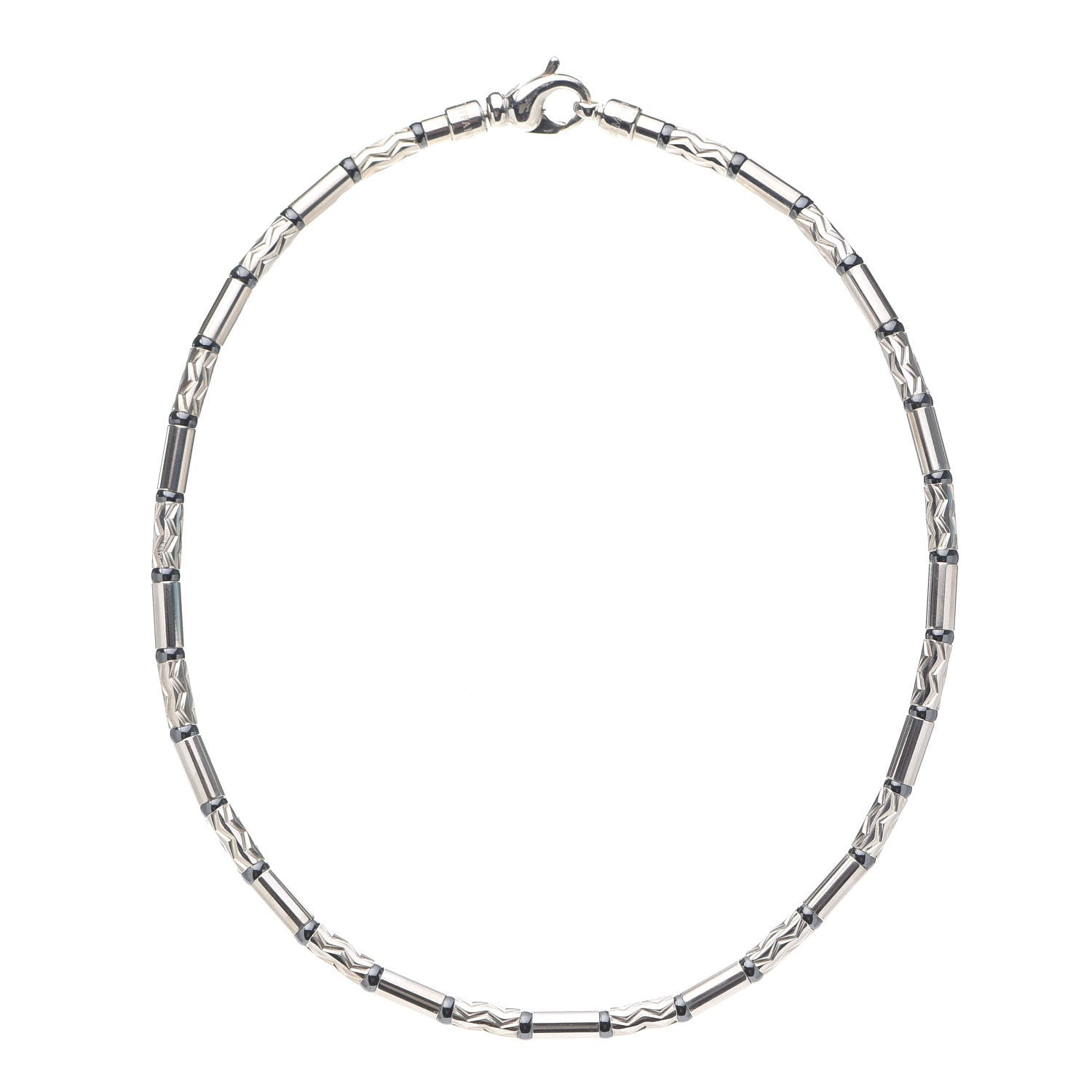 Tiffany Sterling Silver Hematite Aztec Necklace 1 of 3