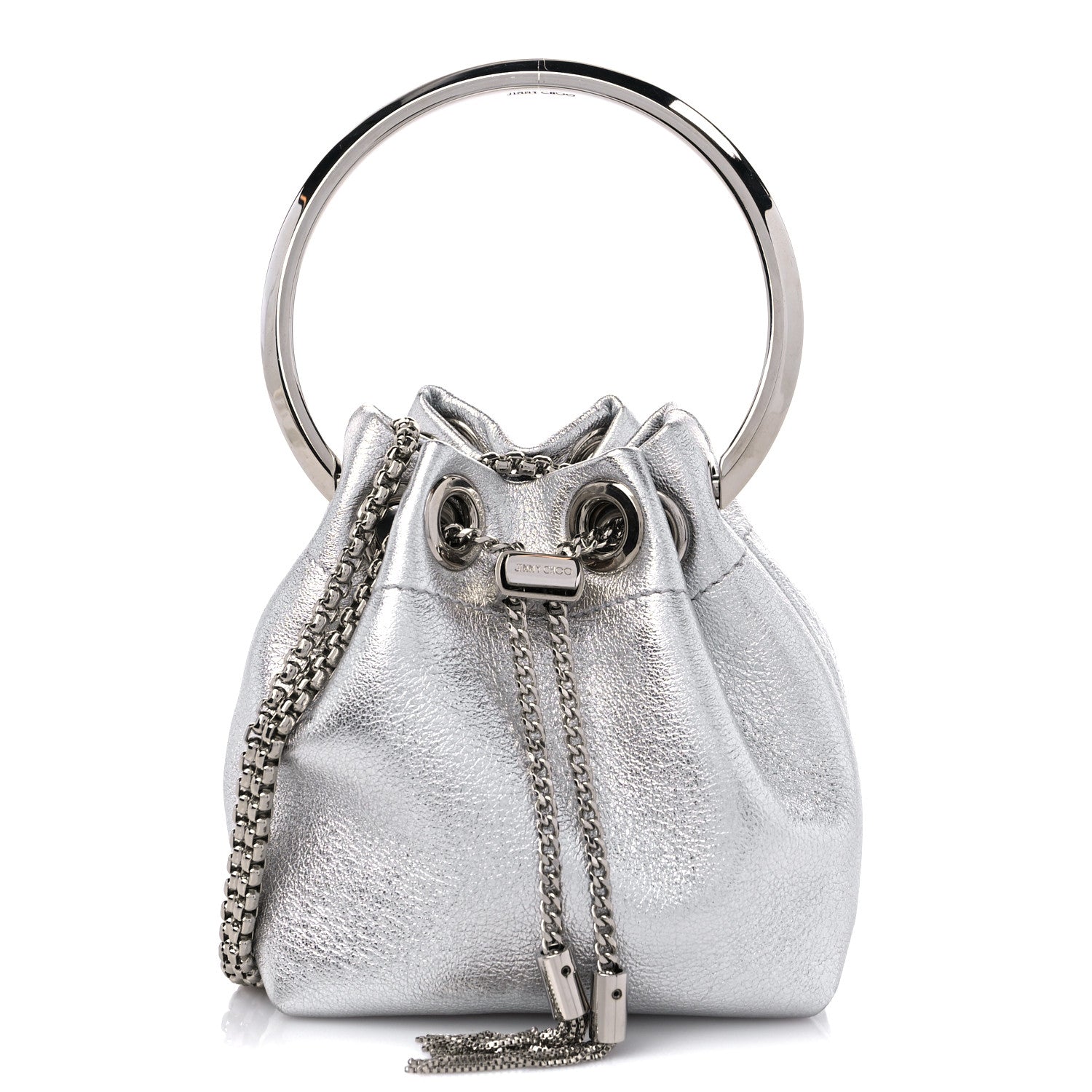 Jimmy Choo Metallic Nappa Micro Bon Bon Bag Silver 1 of 8
