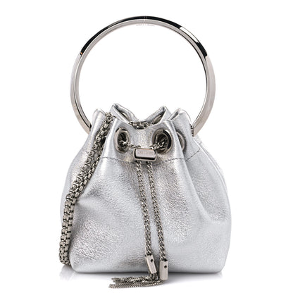 Jimmy Choo Metallic Nappa Micro Bon Bon Bag Silver 1 of 8