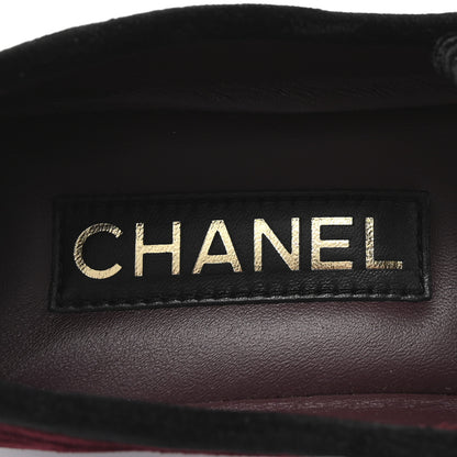 Chanel Velvet Mary Jane Flats 37 Burgundy Black 8 of 10