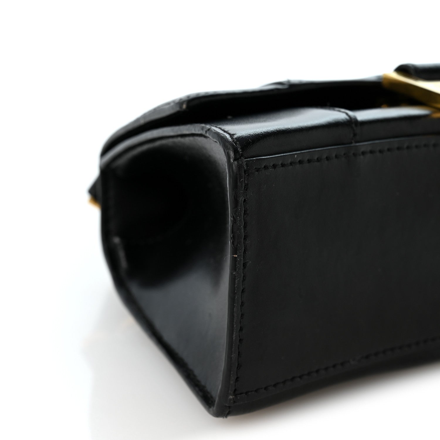 Balenciaga Shiny Box Calfskin Hourglass Top Handle Bag XS Black 8 of 9