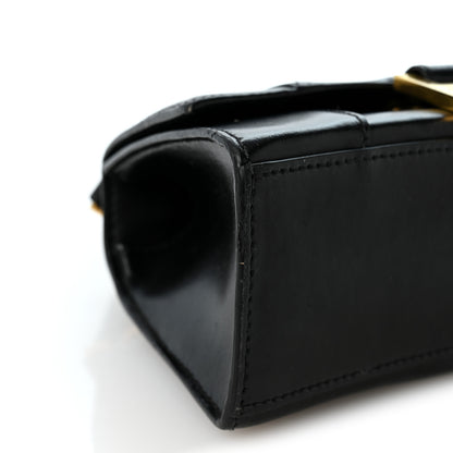Balenciaga Shiny Box Calfskin Hourglass Top Handle Bag XS Black 8 of 9