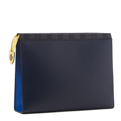 Louis Vuitton Epi Damier Graphite Pochette Voyage MM Navy Blue Grey 2 of 8