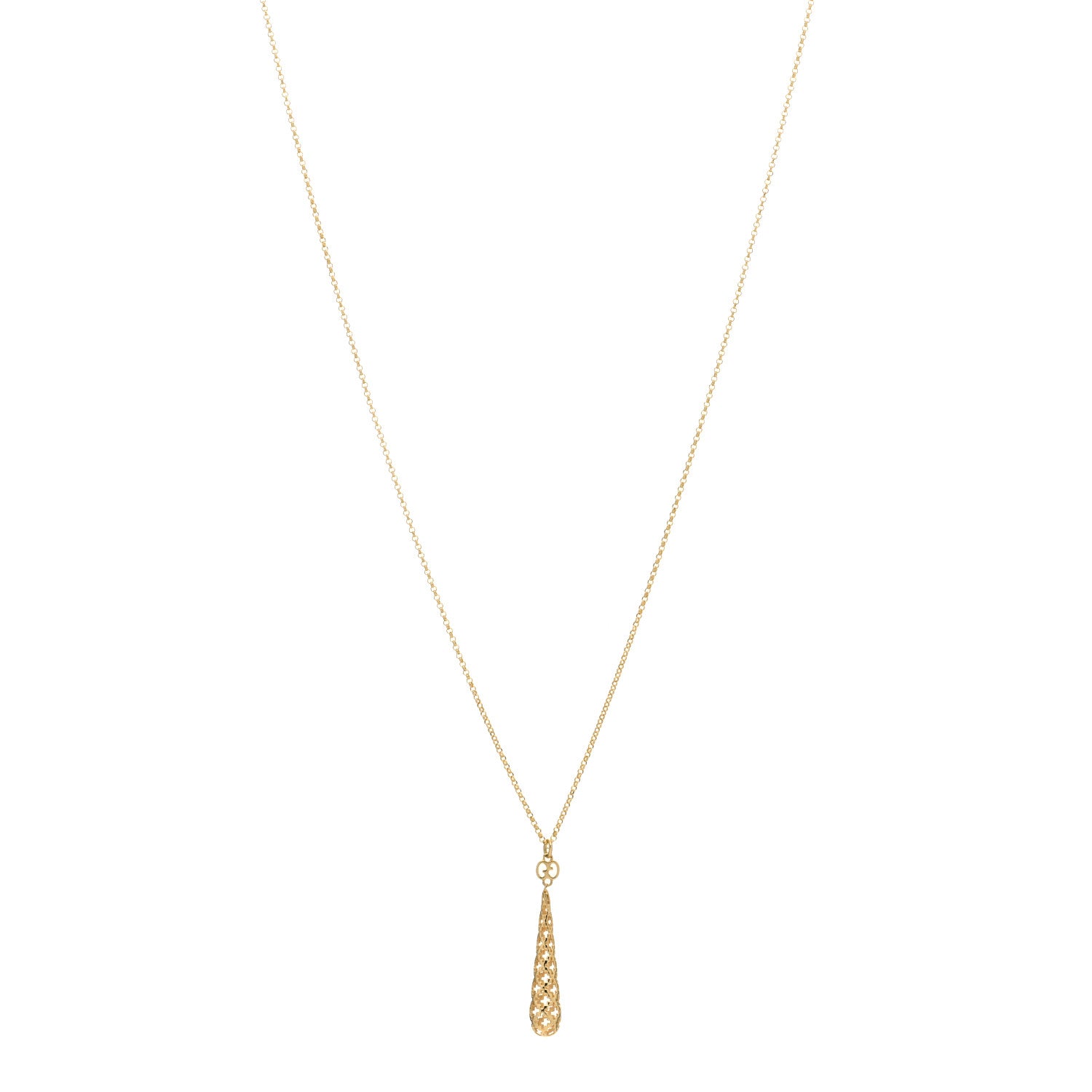 Gucci 18K Yellow Gold Diamantissima Pendant Necklace 1 of 3