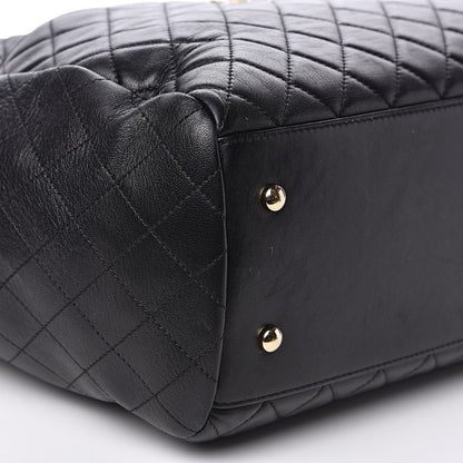 Chanel Lambskin Quilted Large Drawstring Bag Black 8 of 11