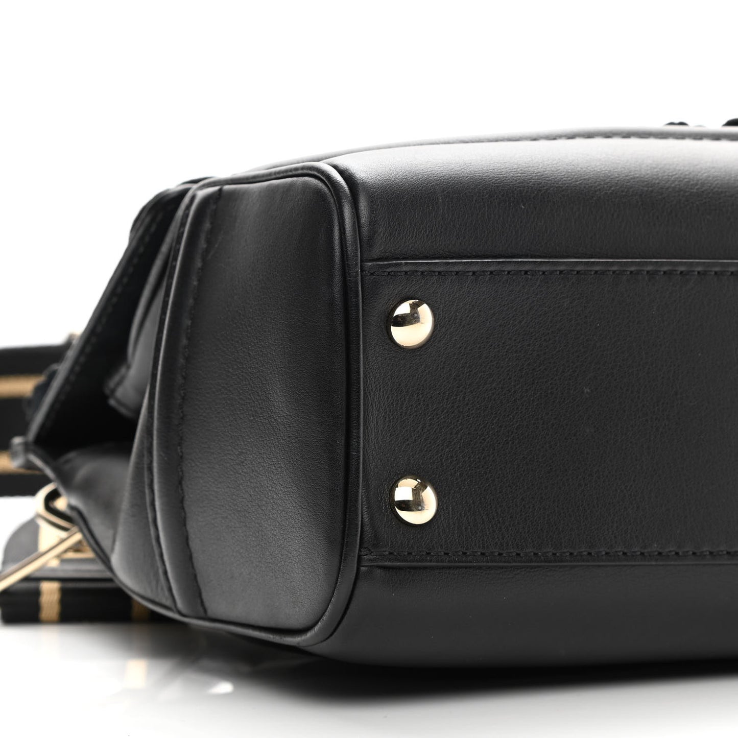 Calfskin Floral Appliques Medium Palazzo Empire Bag Black