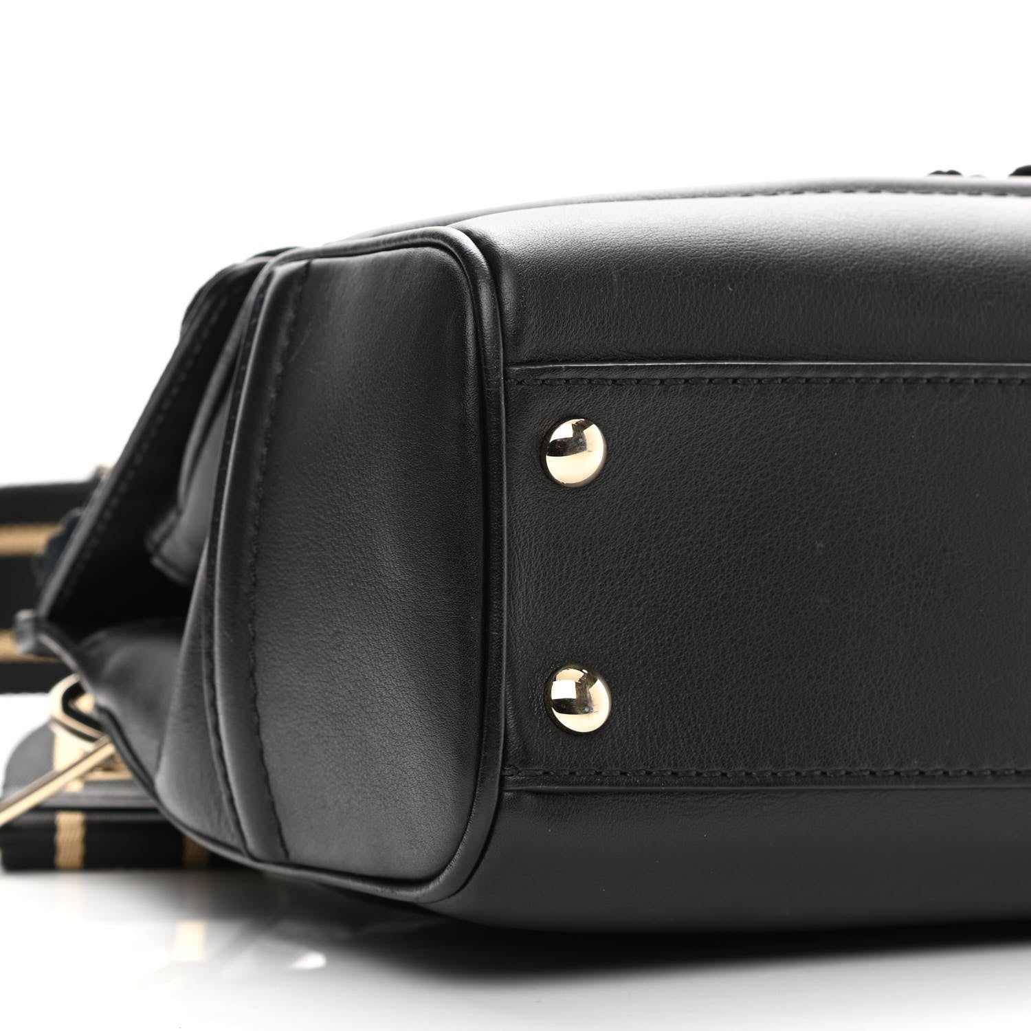 Versace Calfskin Floral Appliques Medium Palazzo Empire Bag Black 8 of 12