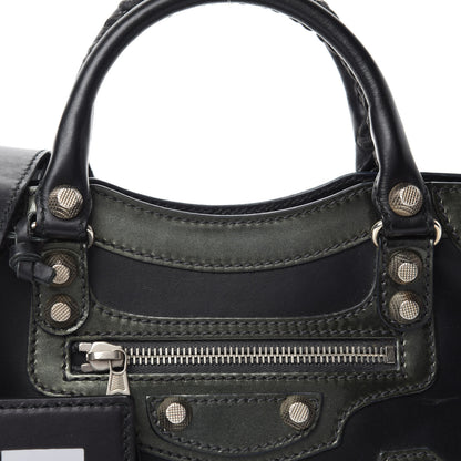 Balenciaga Smooth Calfskin Metallic Patent Giant 12 Silver Hardware Mini City Black Gris 10 of 10