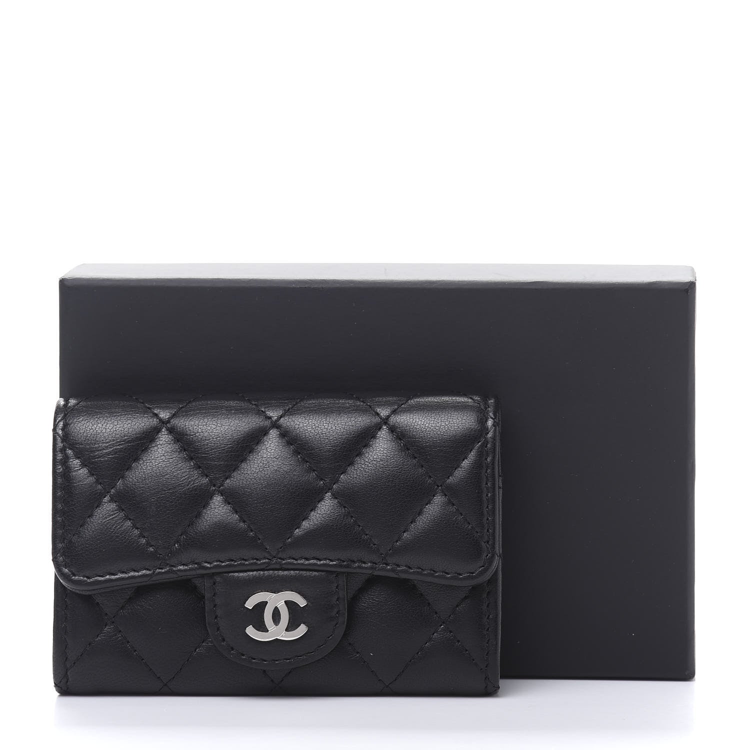 Chanel Lambskin Quilted Flap Card Holder Black 10 of 10