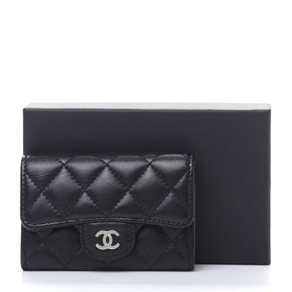 Chanel Lambskin Quilted Flap Card Holder Black 10 of 10