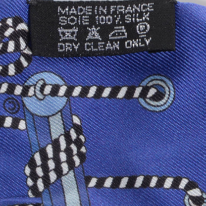 Hermes Silk Cordages Twilly Scarf Bleu Klein Turquoise Rouge 3 of 6